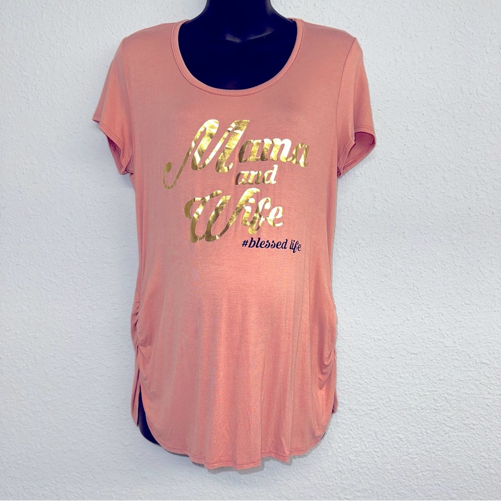 Women’s mauve Coming Soon maternity tshirt sz XL NWOT
